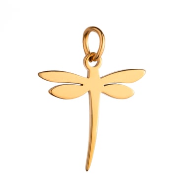 1 Piece Simple Series Bamboo Dragonfly Shape Stainless Steel  Gold Color Women's Pendants h5 